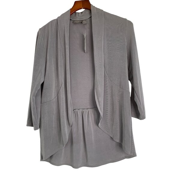 New Travelers Chicos Gray Cardigan Size Small 3/4 Sleeve Shawl Collar RO10546 - Picture 1 of 5